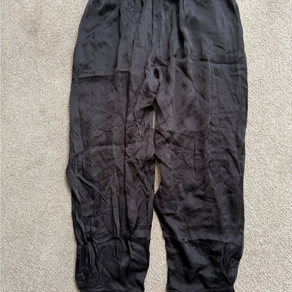 Anthropologie Black Parachute Pants Silky fabric - Picture 6 of 8